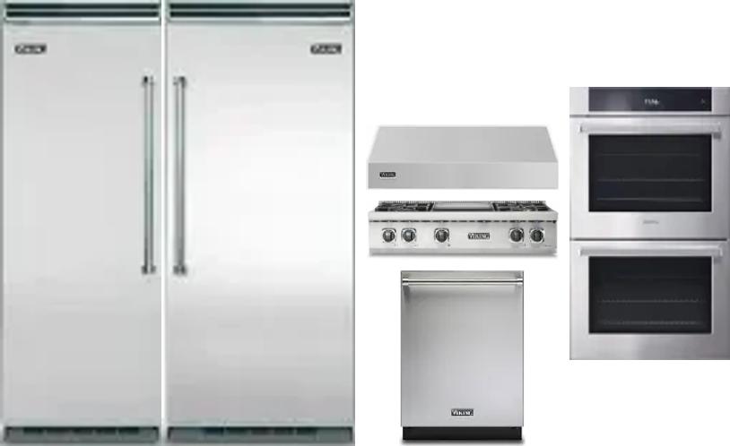 6 Piece Package Includes Refrigerator, Freezer, Cooktop, Wall Oven, Hood And Dishwasher