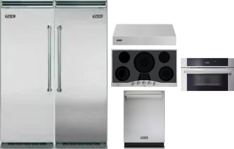 6 Piece Package Includes Refrigerator, Freezer, Cooktop, Wall Oven, Hood And Dishwasher