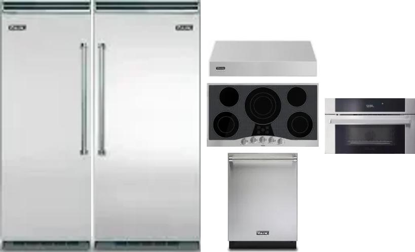 6 Piece Package Includes Refrigerator, Freezer, Cooktop, Wall Oven, Hood And Dishwasher