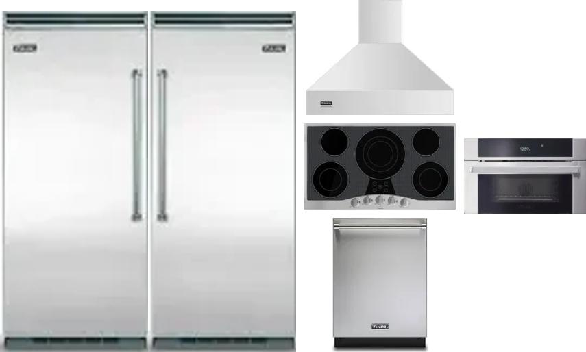 6 Piece Package Includes Refrigerator, Freezer, Cooktop, Wall Oven, Hood And Dishwasher