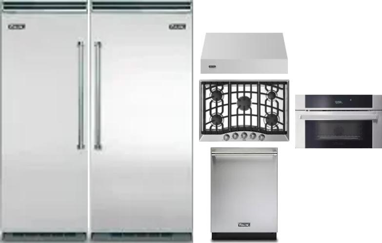 6 Piece Package Includes Refrigerator, Freezer, Cooktop, Wall Oven, Hood And Dishwasher