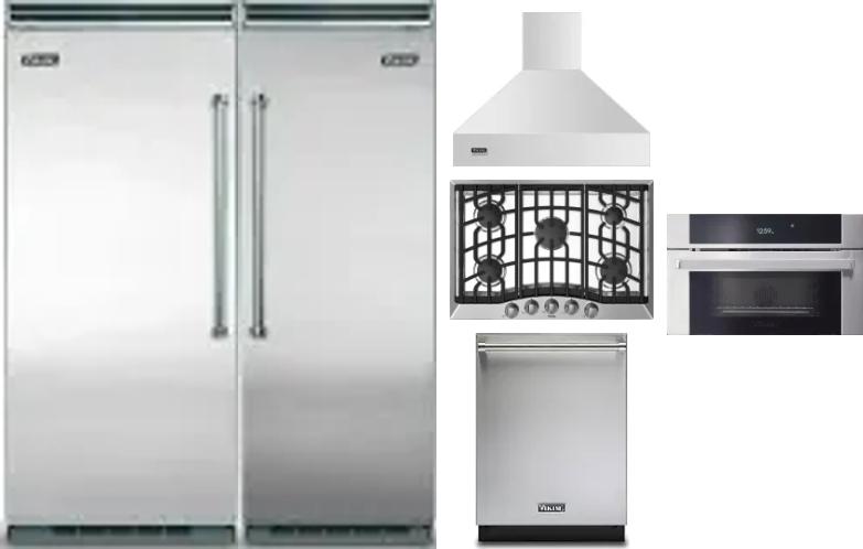 6 Piece Package Includes Refrigerator, Freezer, Cooktop, Wall Oven, Hood And Dishwasher