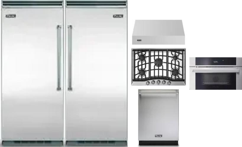 6 Piece Package Includes Refrigerator, Freezer, Cooktop, Wall Oven, Hood And Dishwasher