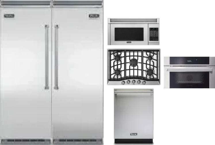 6 Piece Package Includes Refrigerator, Freezer, Cooktop, Wall Oven, Microwave And Dishwasher