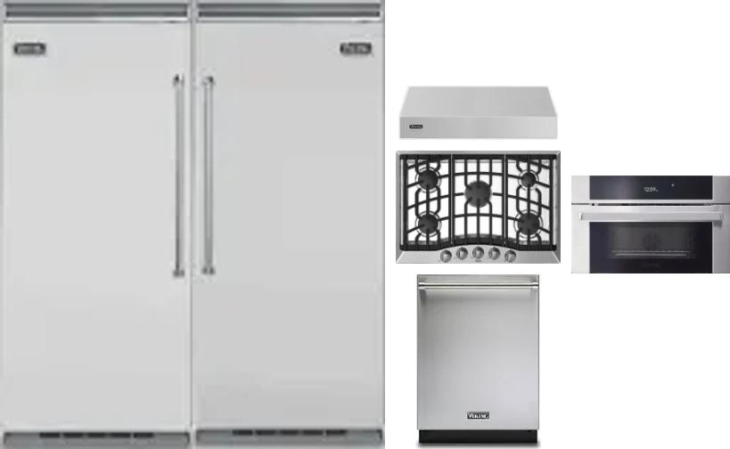 6 Piece Package Includes Refrigerator, Freezer, Cooktop, Wall Oven, Hood And Dishwasher