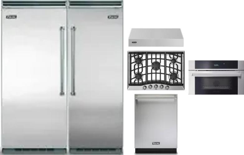 6 Piece Package Includes Refrigerator, Freezer, Cooktop, Wall Oven, Hood And Dishwasher