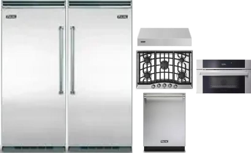 6 Piece Package Includes Refrigerator, Freezer, Cooktop, Wall Oven, Hood And Dishwasher