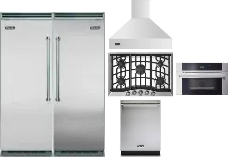 6 Piece Package Includes Refrigerator, Freezer, Cooktop, Wall Oven, Hood And Dishwasher