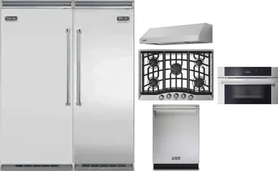 6 Piece Package Includes Refrigerator, Freezer, Cooktop, Wall Oven, Hood And Dishwasher