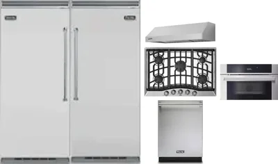 6 Piece Package Includes Refrigerator, Freezer, Cooktop, Wall Oven, Hood And Dishwasher