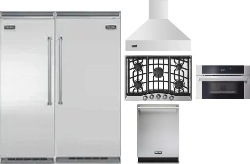 6 Piece Package Includes Refrigerator, Freezer, Cooktop, Wall Oven, Hood And Dishwasher