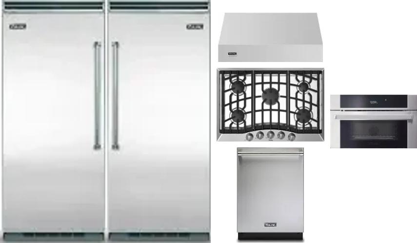 6 Piece Package Includes Refrigerator, Freezer, Cooktop, Wall Oven, Hood And Dishwasher