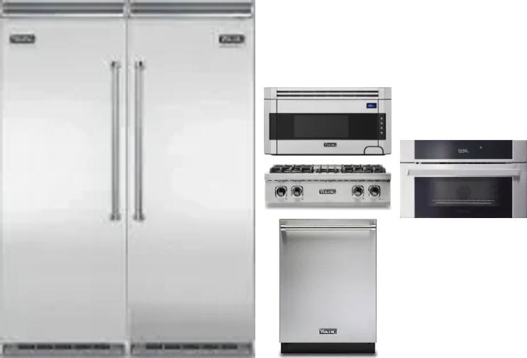 6 Piece Package Includes Refrigerator, Freezer, Cooktop, Wall Oven, Microwave And Dishwasher