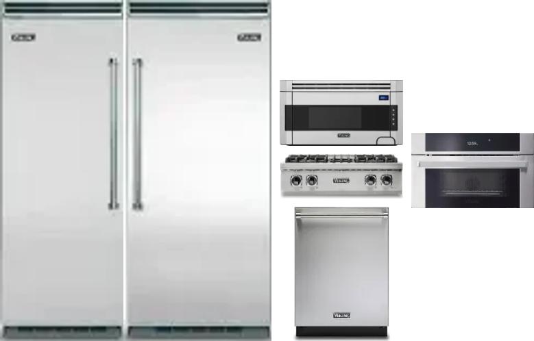 6 Piece Package Includes Refrigerator, Freezer, Cooktop, Wall Oven, Microwave And Dishwasher