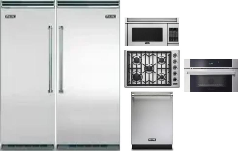 6 Piece Package Includes Refrigerator, Freezer, Cooktop, Wall Oven, Microwave And Dishwasher