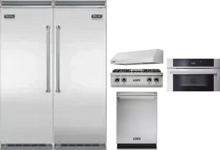 6 Piece Package Includes Refrigerator, Freezer, Cooktop, Wall Oven, Hood And Dishwasher