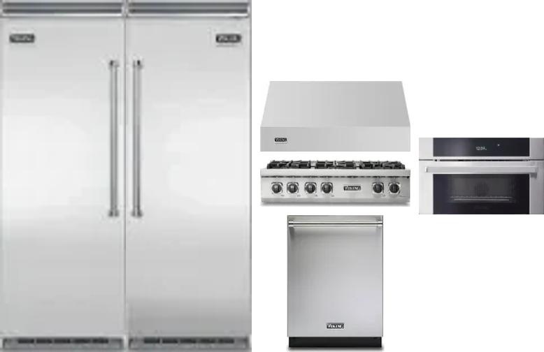 6 Piece Package Includes Refrigerator, Freezer, Cooktop, Wall Oven, Hood And Dishwasher