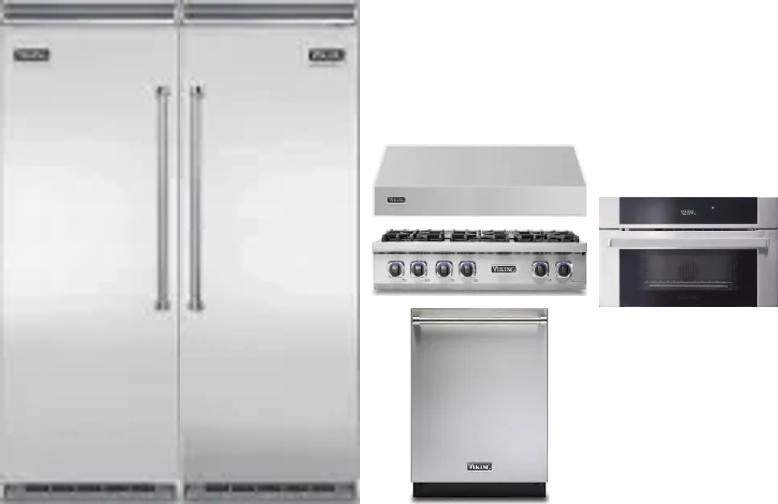 6 Piece Package Includes Refrigerator, Freezer, Cooktop, Wall Oven, Hood And Dishwasher