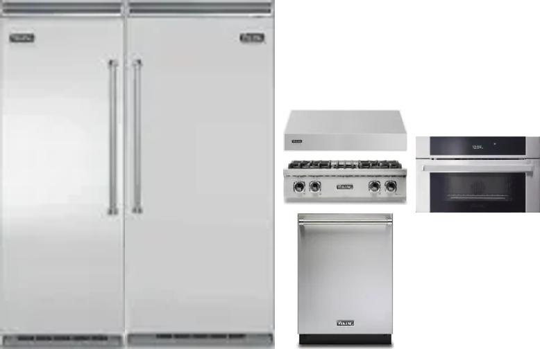 6 Piece Package Includes Refrigerator, Freezer, Cooktop, Wall Oven, Hood And Dishwasher