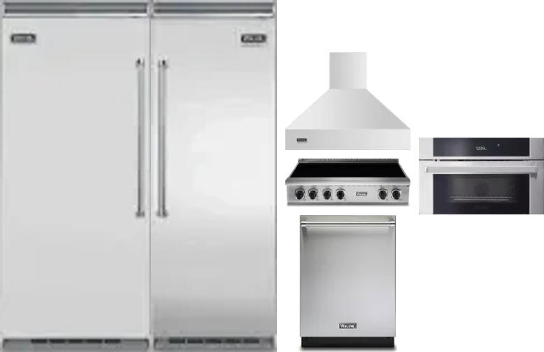 6 Piece Package Includes Refrigerator, Freezer, Cooktop, Wall Oven, Hood And Dishwasher