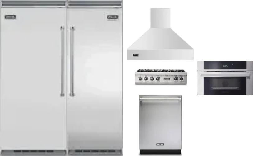 6 Piece Package Includes Refrigerator, Freezer, Cooktop, Wall Oven, Hood And Dishwasher
