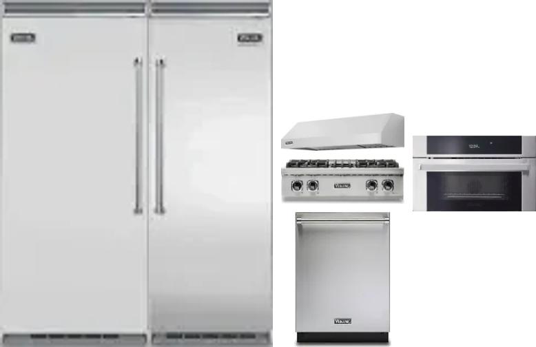 6 Piece Package Includes Refrigerator, Freezer, Cooktop, Wall Oven, Hood And Dishwasher
