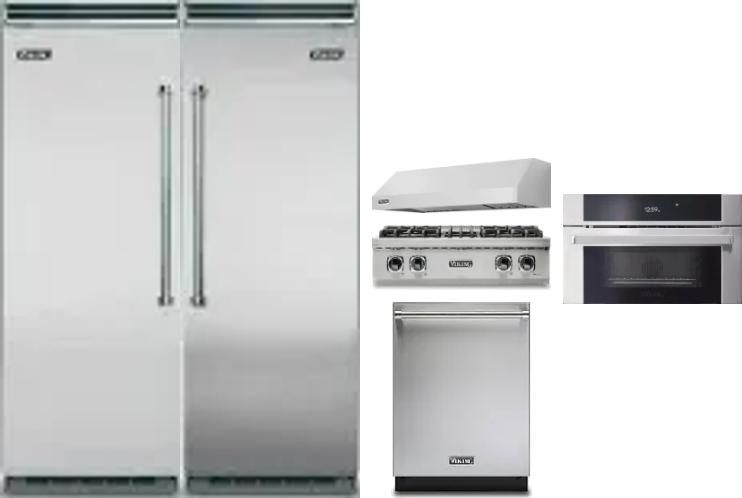 6 Piece Package Includes Refrigerator, Freezer, Cooktop, Wall Oven, Hood And Dishwasher