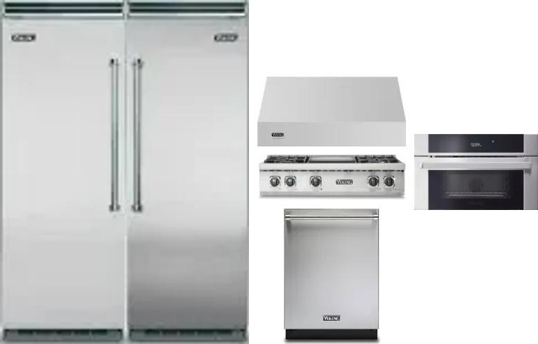 6 Piece Package Includes Refrigerator, Freezer, Cooktop, Wall Oven, Hood And Dishwasher