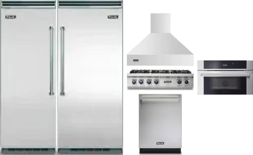 6 Piece Package Includes Refrigerator, Freezer, Cooktop, Wall Oven, Hood And Dishwasher