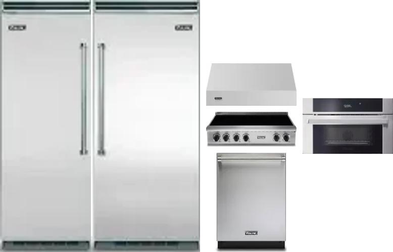 6 Piece Package Includes Refrigerator, Freezer, Cooktop, Wall Oven, Hood And Dishwasher