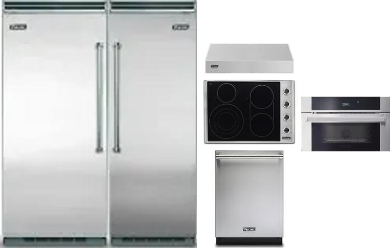 6 Piece Package Includes Refrigerator, Freezer, Cooktop, Wall Oven, Hood And Dishwasher