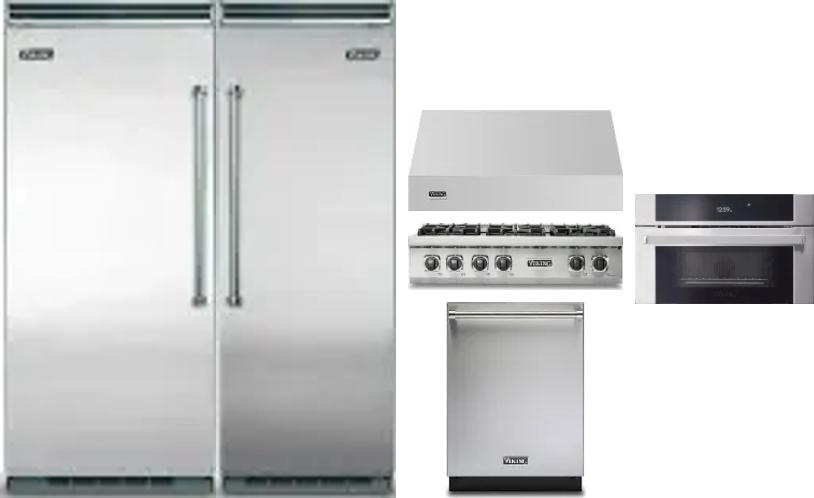 6 Piece Package Includes Refrigerator, Freezer, Cooktop, Wall Oven, Hood And Dishwasher
