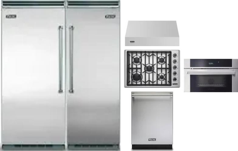 6 Piece Package Includes Refrigerator, Freezer, Cooktop, Wall Oven, Hood And Dishwasher