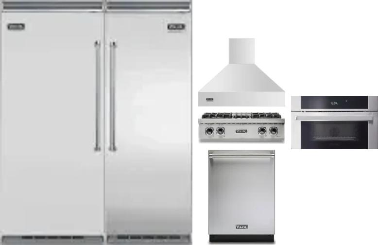 6 Piece Package Includes Refrigerator, Freezer, Cooktop, Wall Oven, Hood And Dishwasher