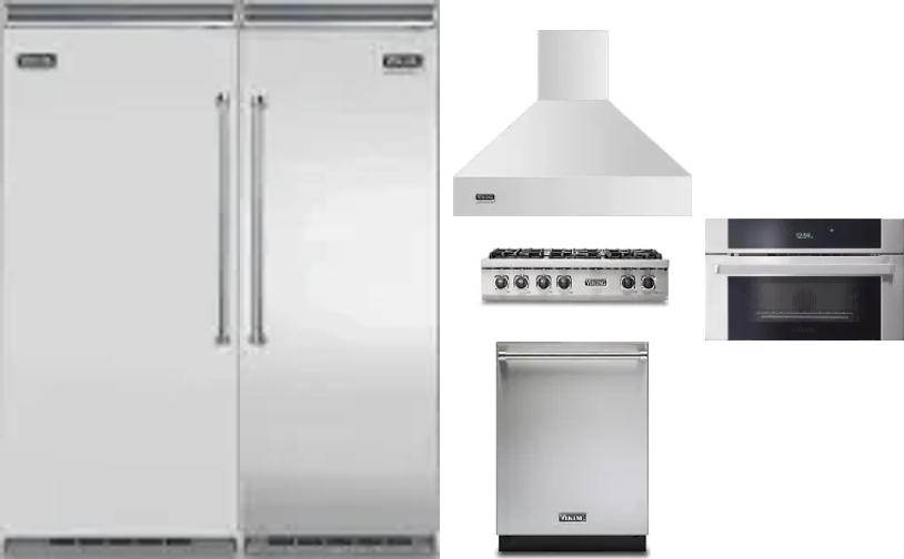 6 Piece Package Includes Refrigerator, Freezer, Cooktop, Wall Oven, Hood And Dishwasher