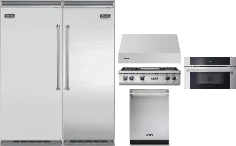 6 Piece Package Includes Refrigerator, Freezer, Cooktop, Wall Oven, Hood And Dishwasher