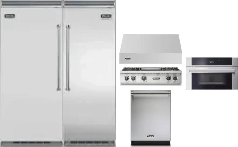 6 Piece Package Includes Refrigerator, Freezer, Cooktop, Wall Oven, Hood And Dishwasher
