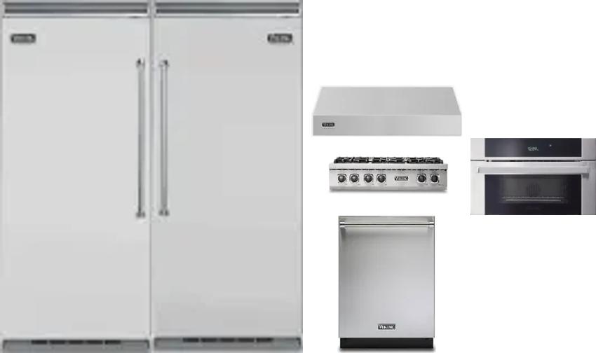 6 Piece Package Includes Refrigerator, Freezer, Cooktop, Wall Oven, Hood And Dishwasher
