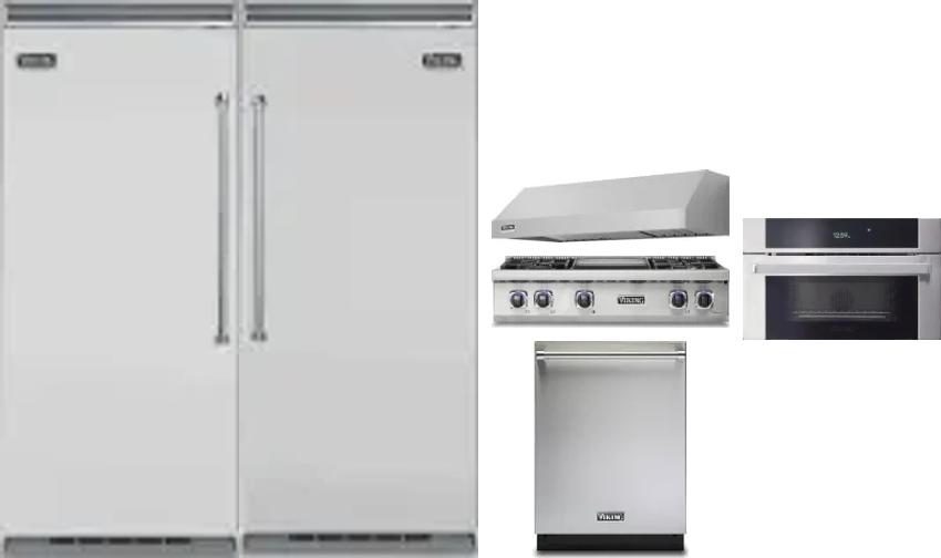 6 Piece Package Includes Refrigerator, Freezer, Cooktop, Wall Oven, Hood And Dishwasher