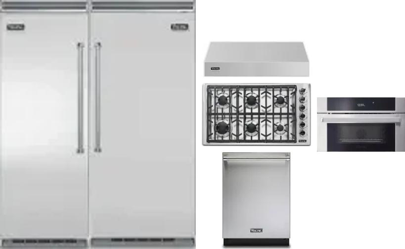 6 Piece Package Includes Refrigerator, Freezer, Cooktop, Wall Oven, Hood And Dishwasher