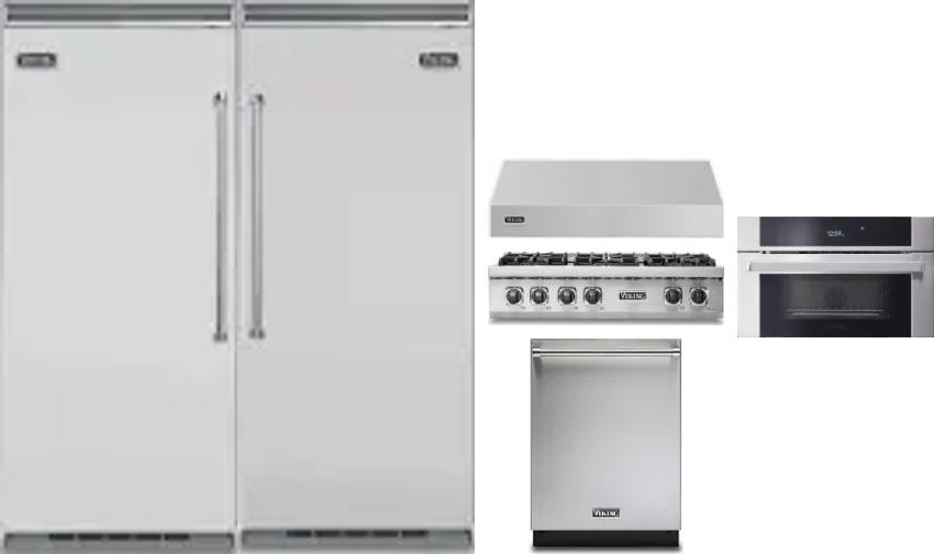 6 Piece Package Includes Refrigerator, Freezer, Cooktop, Wall Oven, Hood And Dishwasher