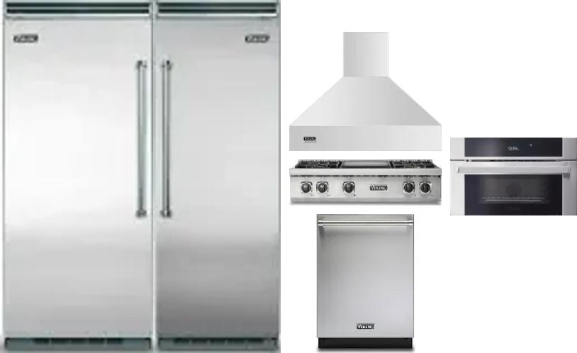 6 Piece Package Includes Refrigerator, Freezer, Cooktop, Wall Oven, Hood And Dishwasher