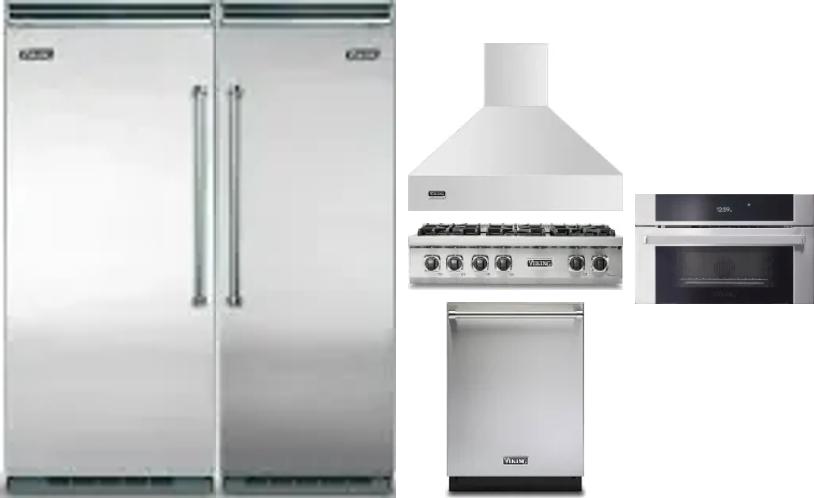6 Piece Package Includes Refrigerator, Freezer, Cooktop, Wall Oven, Hood And Dishwasher