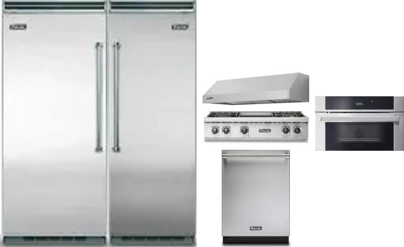 6 Piece Package Includes Refrigerator, Freezer, Cooktop, Wall Oven, Hood And Dishwasher