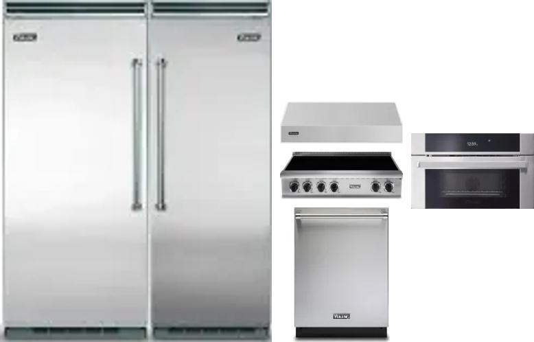 6 Piece Package Includes Refrigerator, Freezer, Cooktop, Wall Oven, Hood And Dishwasher
