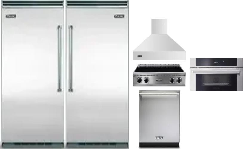 6 Piece Package Includes Refrigerator, Freezer, Cooktop, Wall Oven, Hood And Dishwasher