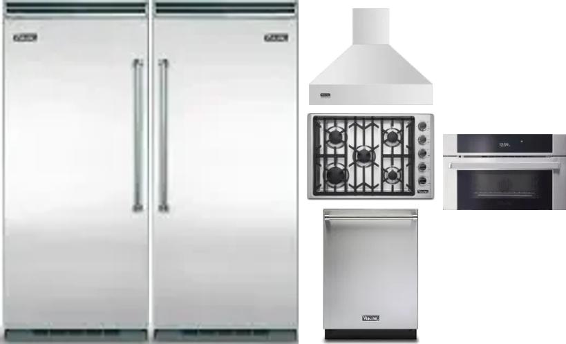 6 Piece Package Includes Refrigerator, Freezer, Cooktop, Wall Oven, Hood And Dishwasher