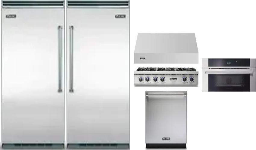 6 Piece Package Includes Refrigerator, Freezer, Cooktop, Wall Oven, Hood And Dishwasher