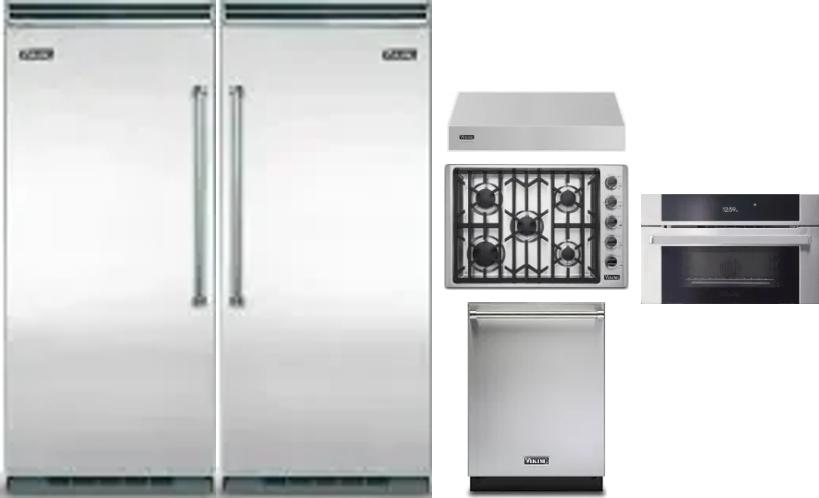 6 Piece Package Includes Refrigerator, Freezer, Cooktop, Wall Oven, Hood And Dishwasher