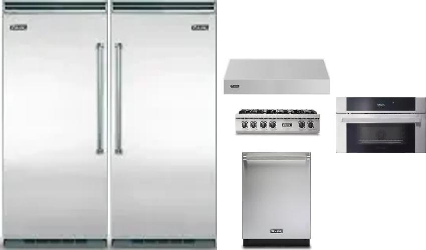6 Piece Package Includes Refrigerator, Freezer, Cooktop, Wall Oven, Hood And Dishwasher